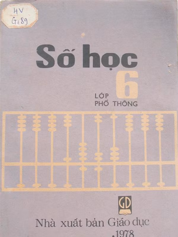 Sách số học lớp 6 (NXB Giáo dục - 1978) có in hình bàn tính gẩy