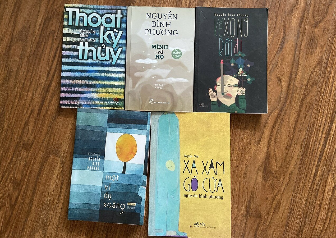 Một số tác phẩm đã xuất bản của Nguyễn Bình Phương.