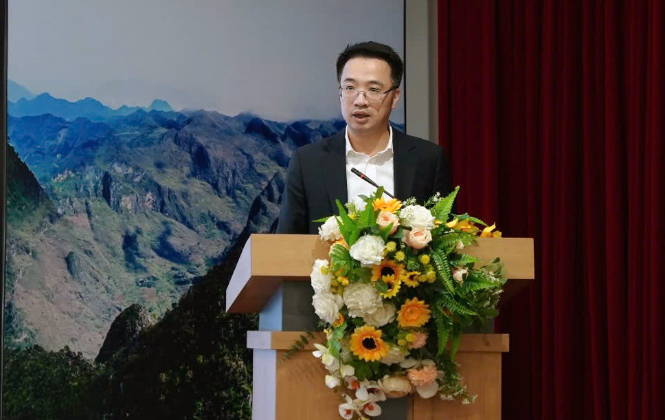 Anh Nguyễn Tường Lâm phát biểu tại chương trình. Ảnh: BTC Anh Nguyễn Tường Lâm phát biểu tại chương trình. Ảnh: BTC