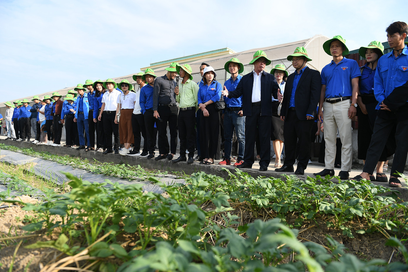 Các đại biểu thanh niên nông thôn tham quan các giống cây trồng tại ThaiBinh Seed. Ảnh: Dương Triều