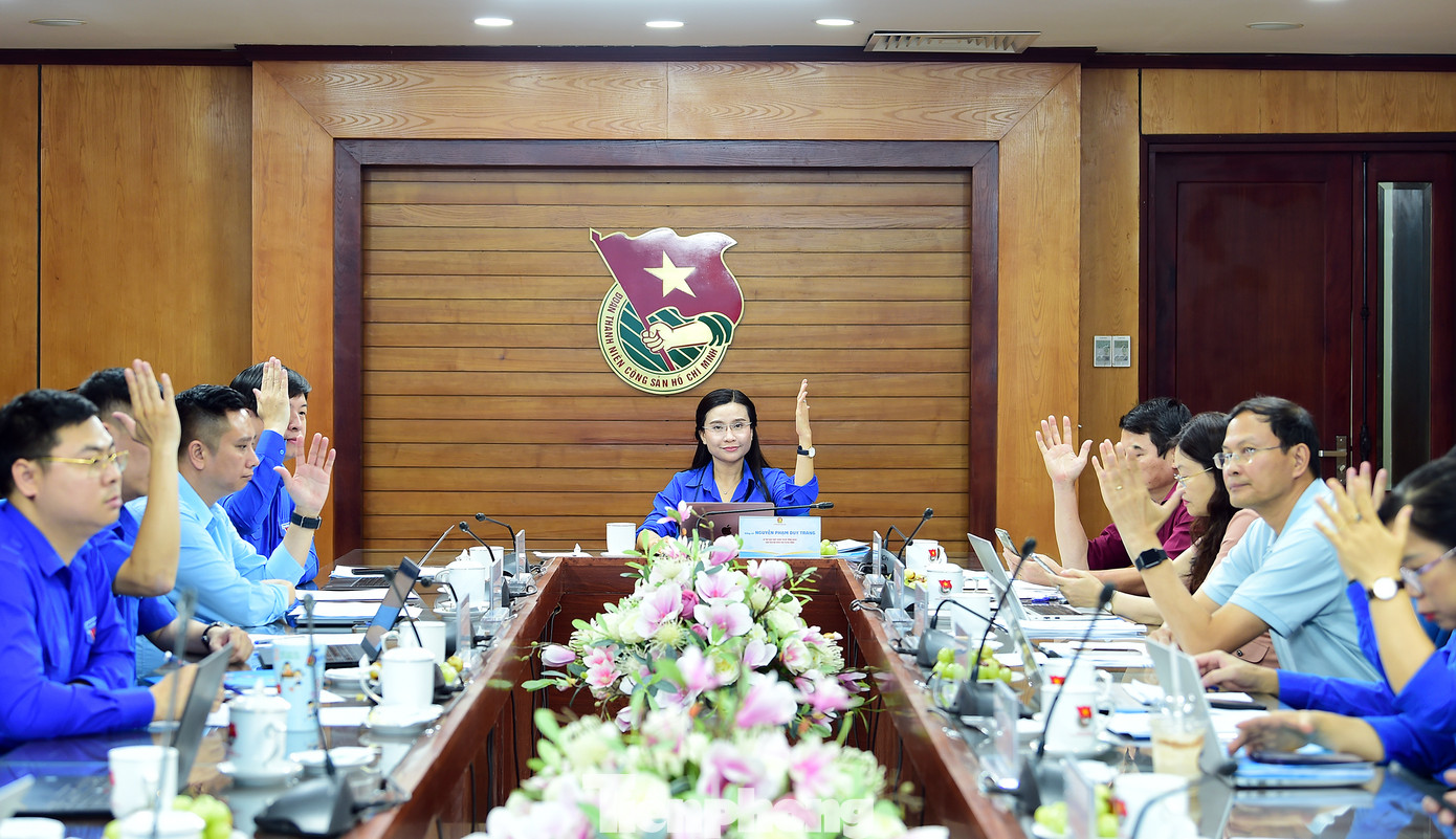 Các thành viên Hội đồng xét chọn giải thưởng Cánh én hồng biểu quyết tại phiên họp. Ảnh: Xuân Tùng Các thành viên Hội đồng xét chọn giải thưởng Cánh én hồng biểu quyết tại phiên họp. Ảnh: Xuân Tùng