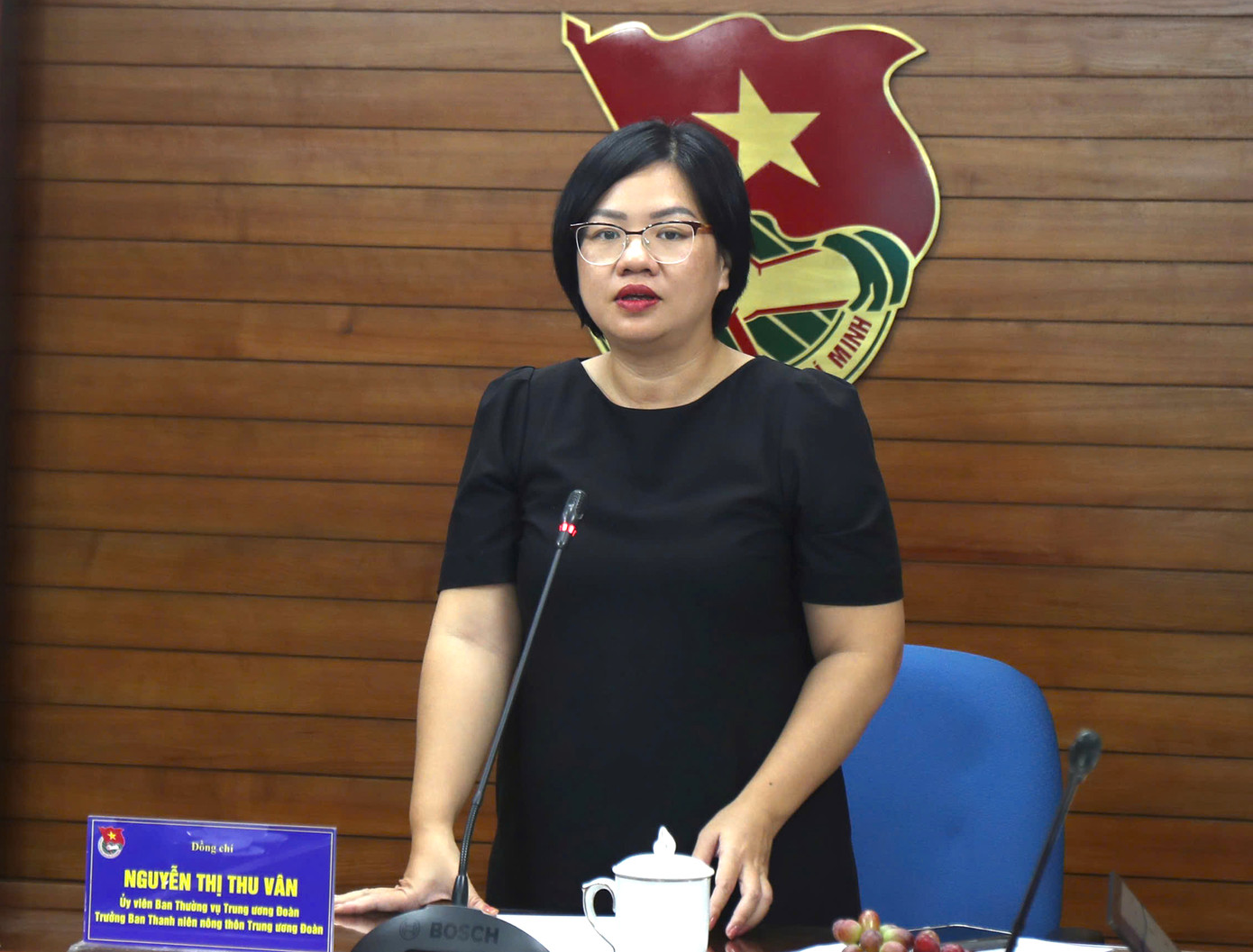 Chị Nguyễn Thị Thu Vân phát biểu tại chương trình. Ảnh: Vương Bảo Anh