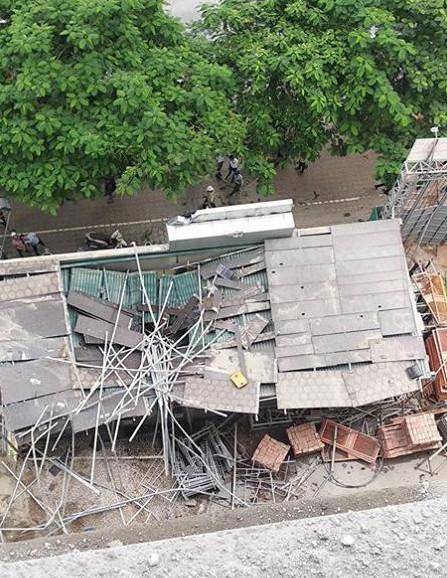 Đứt cáp cẩu trục tại công trình cao ốc The Sun ảnh 1