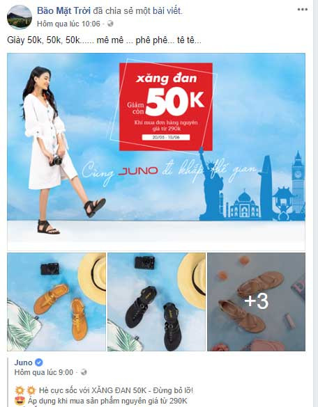 Xăng đan giảm còn 50k – Ai ‘chịu chơi’ như thương hiệu Juno ảnh 2