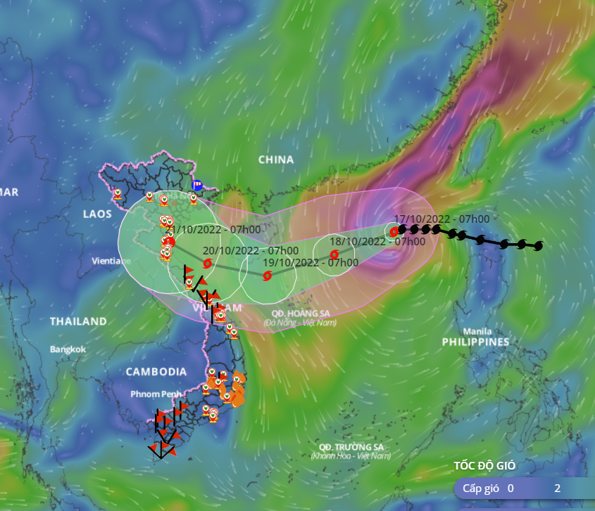Bão số 6 đang tiến sát vào khu vực Hoàng Sa