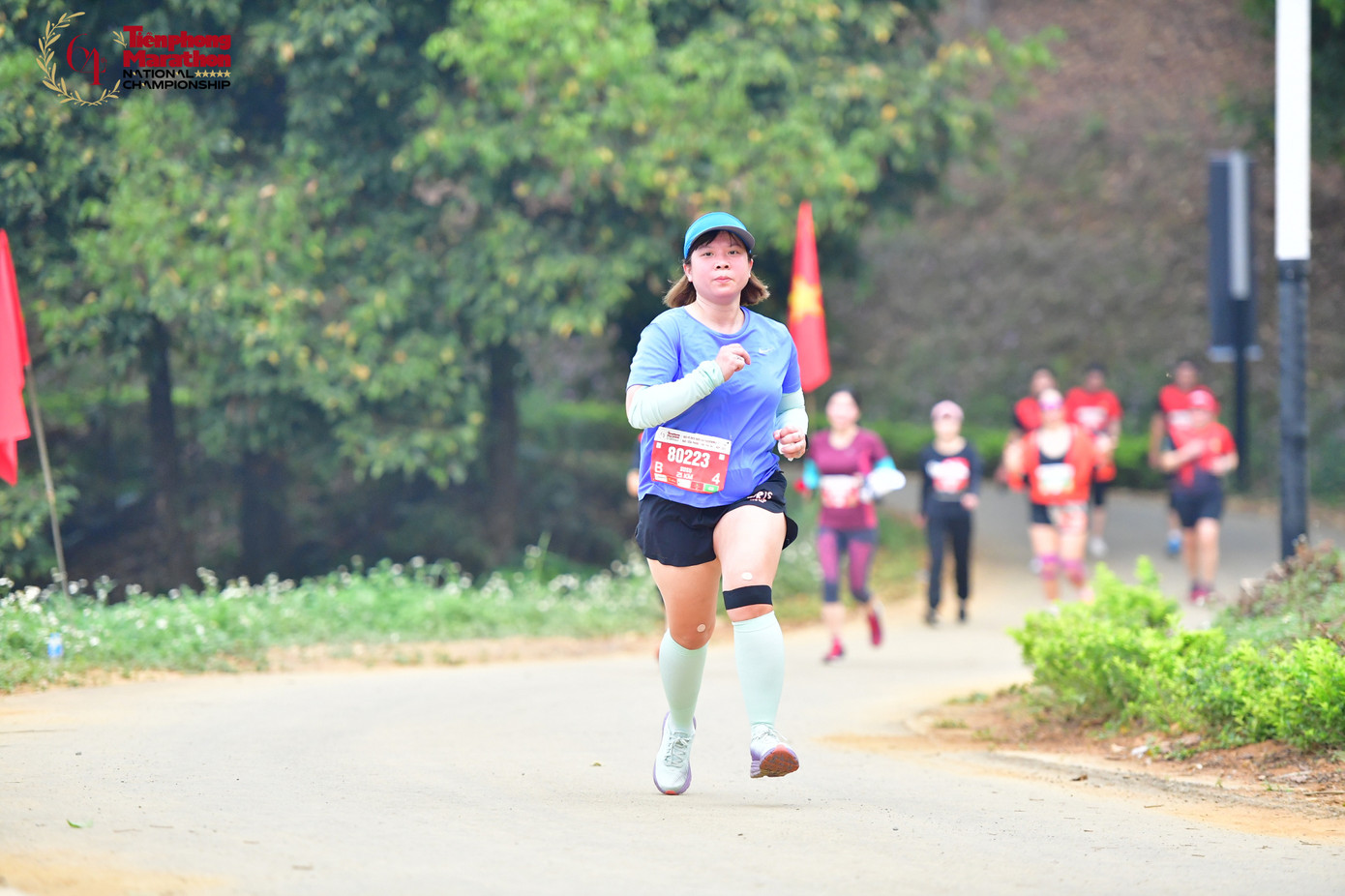 Nhà báo Hồng Anh (Ban Sinh viên) chinh phục cự ly 21km.