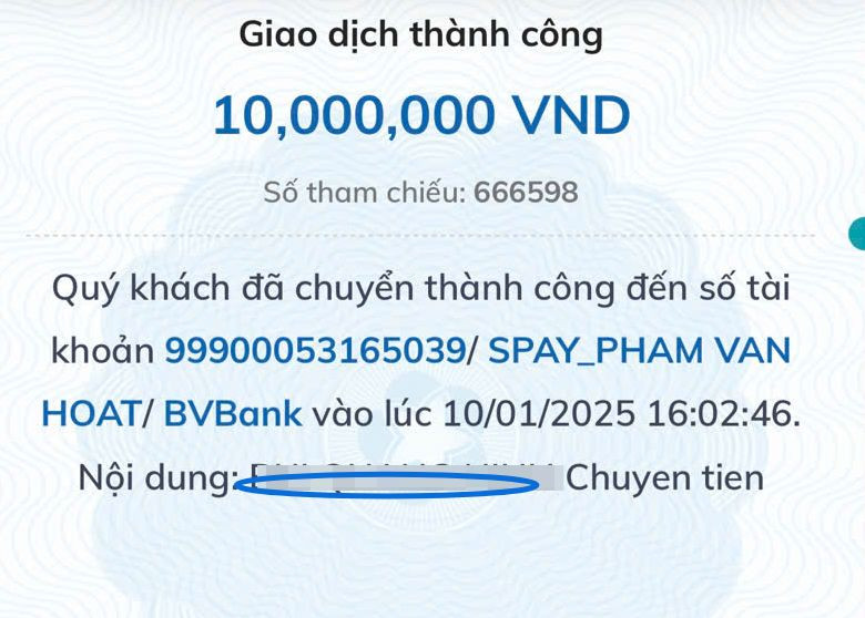 Các đối tượng đã hack tên đúng người chuyển khoản bằng mã QR để lừa người chuyển tiền (ảnh: N.M). Các đối tượng đã hack tên đúng người chuyển khoản bằng mã QR để lừa người chuyển tiền (ảnh: N.M).