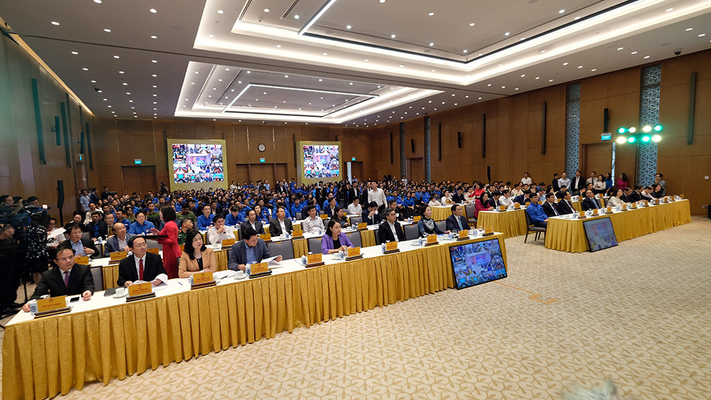 Toàn cảnh Hội nghị đối thoại của Thủ tướng với thanh niên Việt Nam.