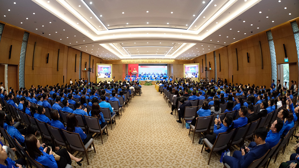 Toàn cảnh Hội nghị đối thoại của Thủ tướng với thanh niên Việt Nam.