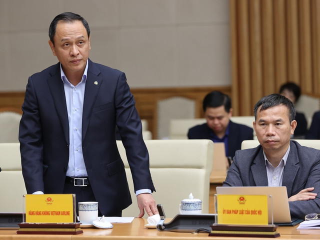 Ông Lê Hồng Hà - Tổng Giám đốc Vietnam Airlines - phát biểu tại hội nghị (ảnh: Nhật Bắc).