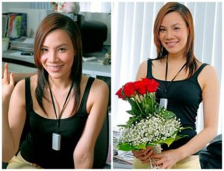 Hồ Quỳnh Hương với gương mặt không thon gọn và chiếc mũi khá to