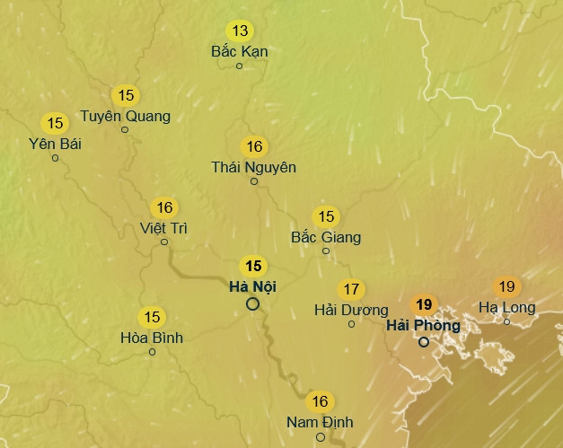 Dự báo nhiệt độ trung bình ở một số tỉnh thành miền Bắc vào ngày 24/2 (thứ Hai tuần sau) - có thể là ngày rét nhất trong đợt lạnh tới. Ảnh: Ventusky, ICON. Dự báo nhiệt độ trung bình ở một số tỉnh thành miền Bắc vào ngày 24/2 (thứ Hai tuần sau) - có thể là ngày rét nhất trong đợt lạnh tới. Ảnh: Ventusky, ICON.