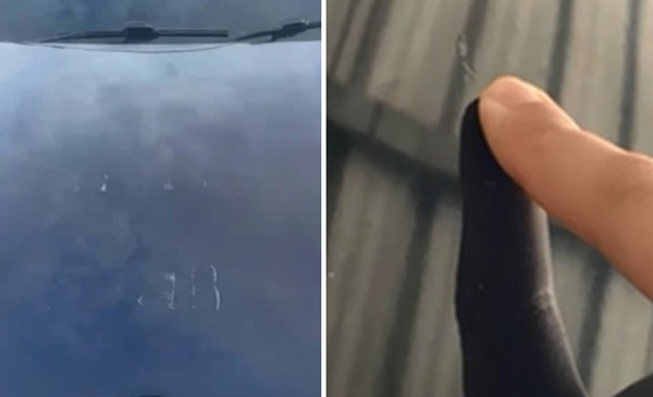 Chủ xe chụp ảnh lại những vết trầy xước do cái barie tự động gây ra. Ảnh: Tk_nxd. Chủ xe chụp ảnh lại những vết trầy xước do cái barie tự động gây ra. Ảnh: Tk_nxd.