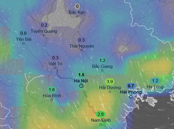 Dự báo mưa diện rộng ở miền Bắc ngày 28/4. Đây là mô hình GFS, còn mô hình ECMWF dự báo mưa to hơn nhiều. Ảnh: Ventusky, GFS. Dự báo mưa diện rộng ở miền Bắc ngày 28/4. Đây là mô hình GFS, còn mô hình ECMWF dự báo mưa to hơn nhiều. Ảnh: Ventusky, GFS.