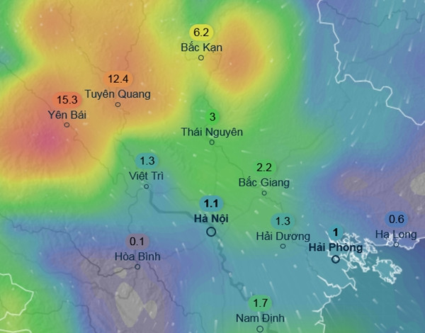 Theo mô hình GFS thì miền Bắc lại sắp có mưa diện rộng, một số nơi mưa to (màu cam). Trong hình là dự báo mưa ở thời điểm sáng 29/5. Ảnh: Ventusky, GFS.