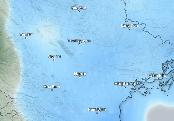 Dự báo mưa nhỏ ở nhiều tỉnh thành miền Bắc vào sáng mai, 6/3. Ảnh: Zoom Earth, OpenStreetMap, GFS. Dự báo mưa nhỏ ở nhiều tỉnh thành miền Bắc vào sáng mai, 6/3. Ảnh: Zoom Earth, OpenStreetMap, GFS.