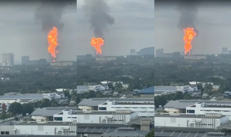 Từ xa hàng kilomet vẫn có thể nhìn thấy "tháp lửa". Ảnh: New Straits Times.