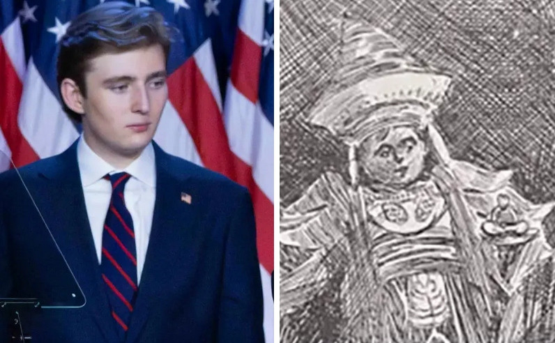 Nhiều người nhận xét, nhân vật được vẽ trên bìa sách trông cũng giống Barron Trump. Ảnh: DAMON HIGGINS/ PALM BEACH POST/ USA TODAY NETWORK/ USA TODAY NETWORK via Imagn Images, Amazon. Nhiều người nhận xét, nhân vật được vẽ trên bìa sách trông cũng giống Barron Trump. Ảnh: DAMON HIGGINS/ PALM BEACH POST/ USA TODAY NETWORK/ USA TODAY NETWORK via Imagn Images, Amazon.