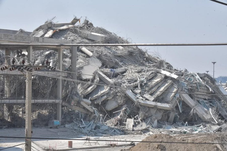 Tòa nhà ở Bangkok (Thái Lan) bị sập hoàn toàn, chỉ còn đống gạch vụn. Ảnh: Khaosod. Tòa nhà ở Bangkok (Thái Lan) bị sập hoàn toàn, chỉ còn đống gạch vụn. Ảnh: Khaosod.