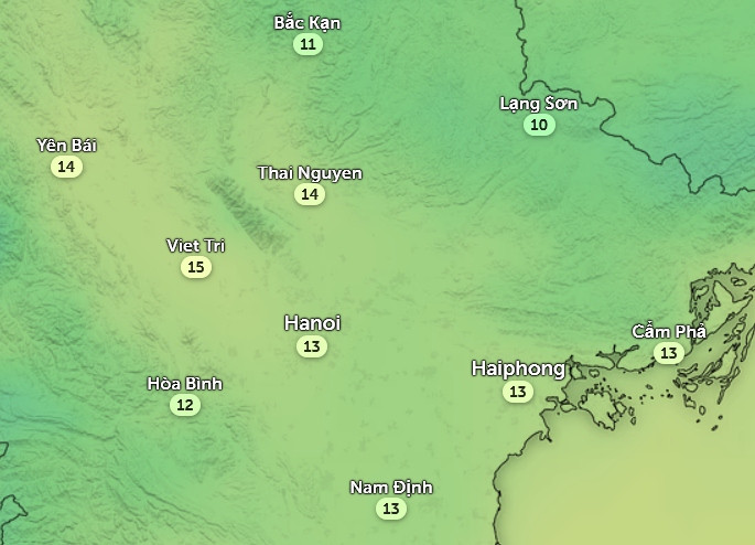 Sáng mai, 7/3, dự báo miền Bắc còn rét hơn. Ảnh: Zoom Earth, OpenStreetMap, ICON. Sáng mai, 7/3, dự báo miền Bắc còn rét hơn. Ảnh: Zoom Earth, OpenStreetMap, ICON.