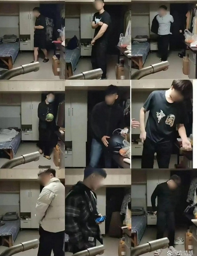 Đây được cho là hình ảnh một số người đàn ông mang quà cáp (trong đó dường như có dưa hấu) tới gặp Jiao. Ảnh: 1688.