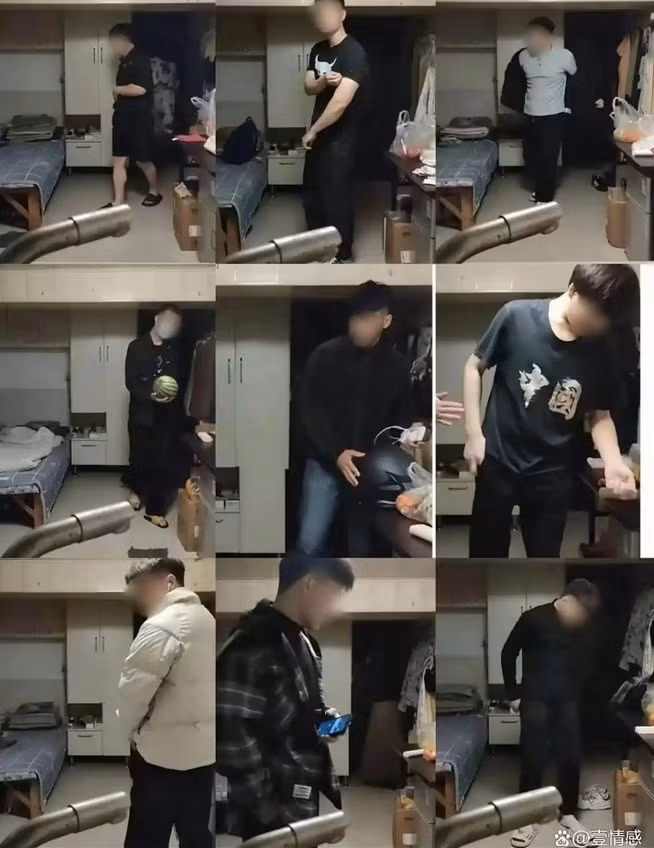 Đây được cho là hình ảnh một số người đàn ông mang quà cáp (trong đó dường như có dưa hấu) tới gặp Jiao. Ảnh: 1688.