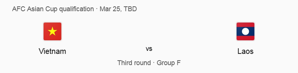 Trận tiếp theo, ĐT Việt Nam sẽ đón tiếp ĐT Lào. (Ảnh chụp màn hình Google).