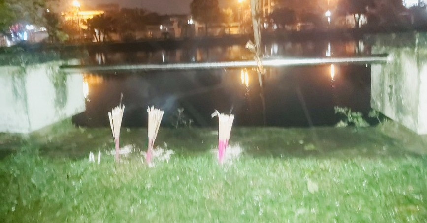 Khu vực phát hiện thi thể nam sinh Trần Quốc Th. Ảnh: TL