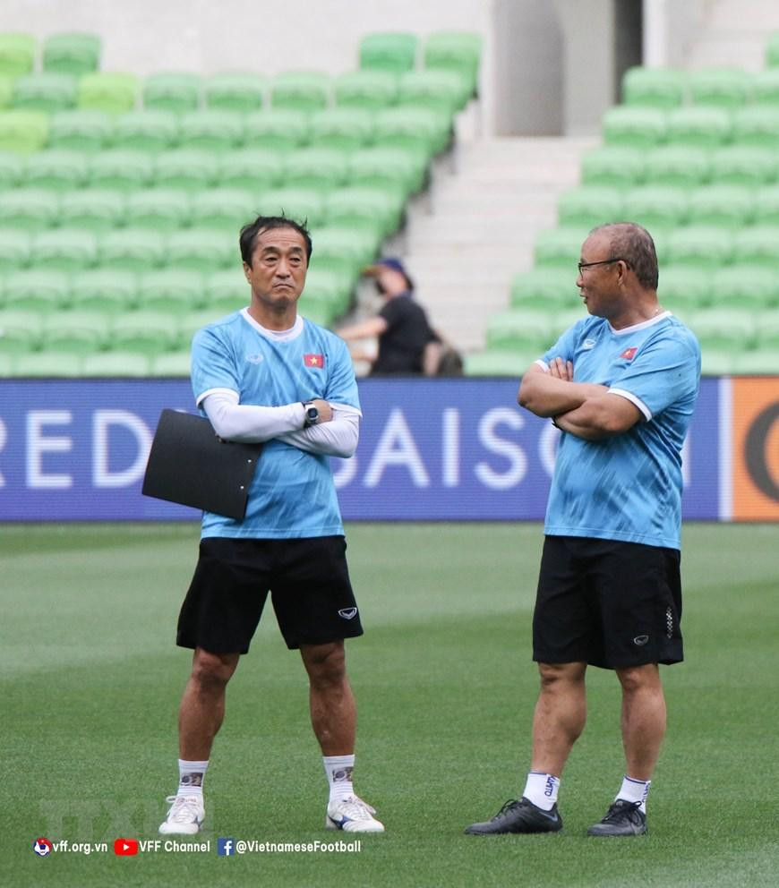 HLV Park Hang-seo khẳng định mục tiêu tìm kiếm điểm số đầu tiên cùng đội tuyển Việt Nam tại vòng loại thứ ba World Cup 2022 ở lượt trận thứ bảy. (Ảnh: TTXVN phát)