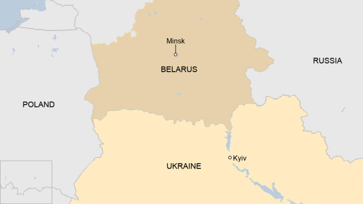 Biên giới Ukraine - Belarus. Đồ họa: BBC