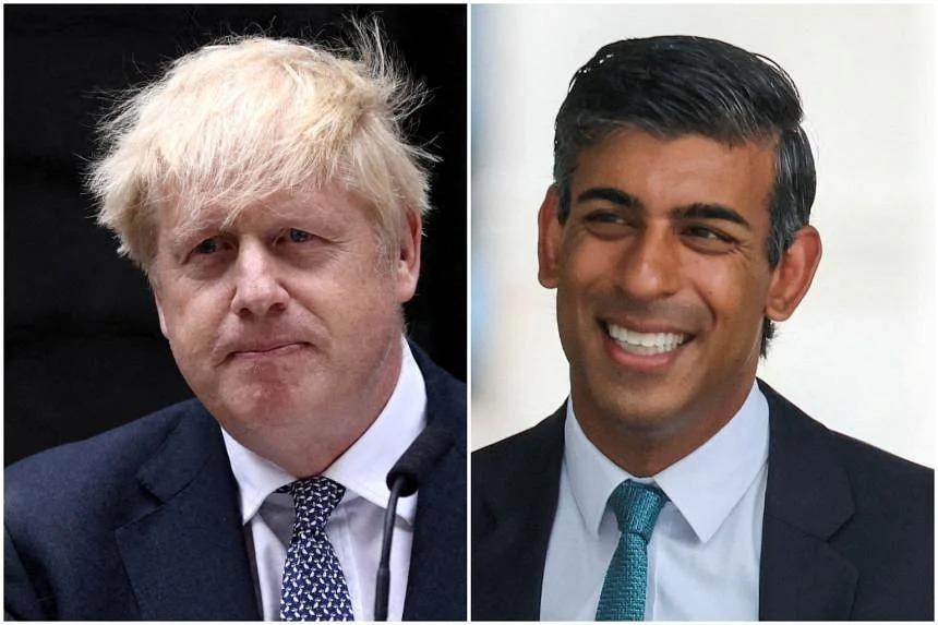 Ông Boris Johnson (trái) và ông Rishi Sunak (phải). Ảnh: Reuters Ông Boris Johnson (trái) và ông Rishi Sunak (phải). Ảnh: Reuters