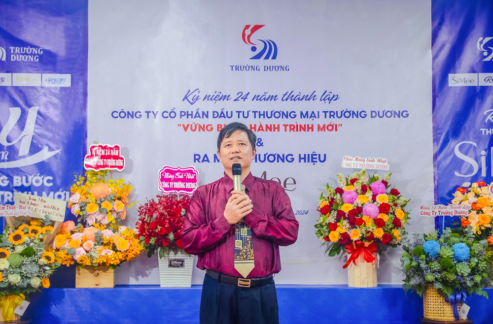 Ông Nguyễn Hữu Nam, Tổng Giám đốc Công ty Cổ phần Đầu tư Thương mại Trường Dương phát biểu về mục tiêu và định hướng kinh doanh trong thời gian tới