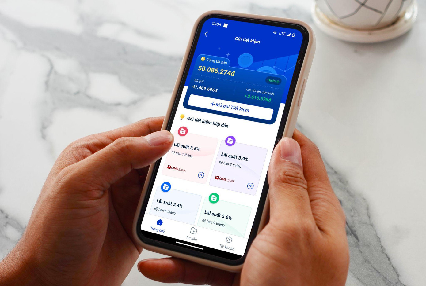 Sự đa dạng các loại kỳ hạn của sản phẩm “Gửi tiết kiệm” trên ứng dụng Zalopay phù hợp với nhu cầu của người tiêu dùng (Ảnh: CIMB Bank).
