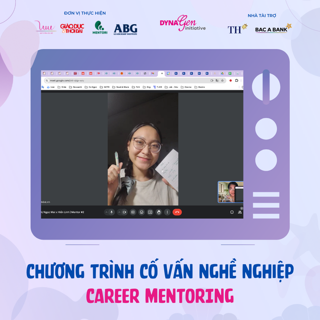 Một buổi cố vấn online giữa sinh viên của DynaGen Initiative và Mentor Một buổi cố vấn online giữa sinh viên của DynaGen Initiative và Mentor
