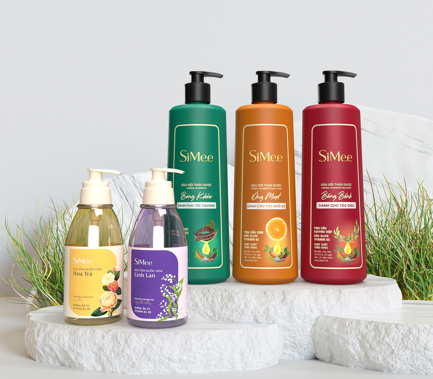 Bộ sưu tập Dầu gội thảo dược và Sữa tắm nước hoa SiMee mới ra mắt