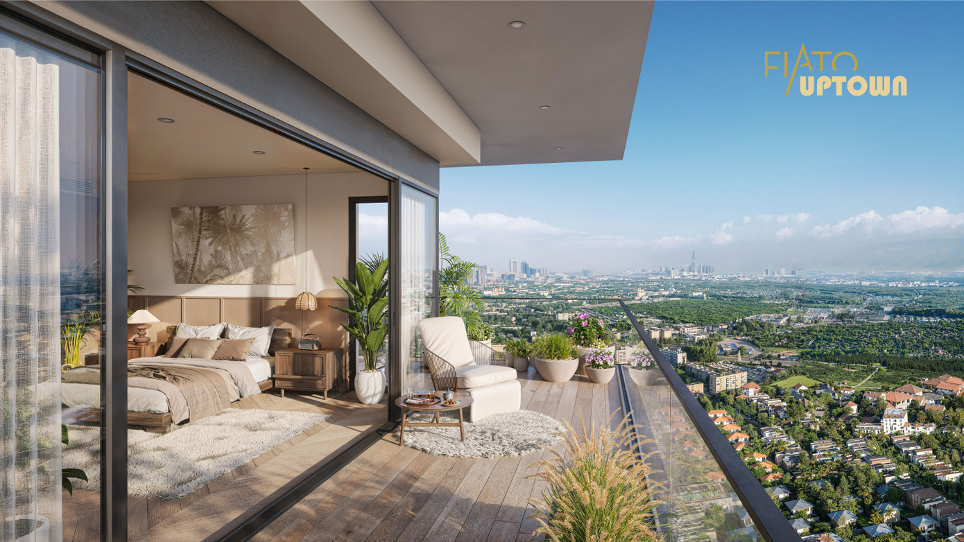 Căn hộ rộng thoáng với ban công tiền tỷ lên đến gần 23m2 giúp gia chủ giao hòa cùng thiên nhiên