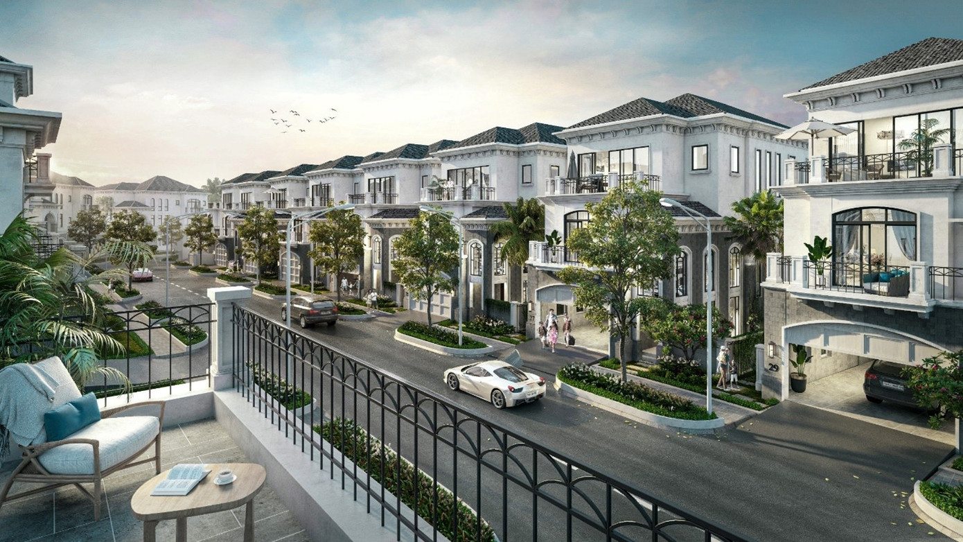 Ảnh phối cảnh dãy biệt thự Clubhouse Villa. Ảnh: BIM Land.