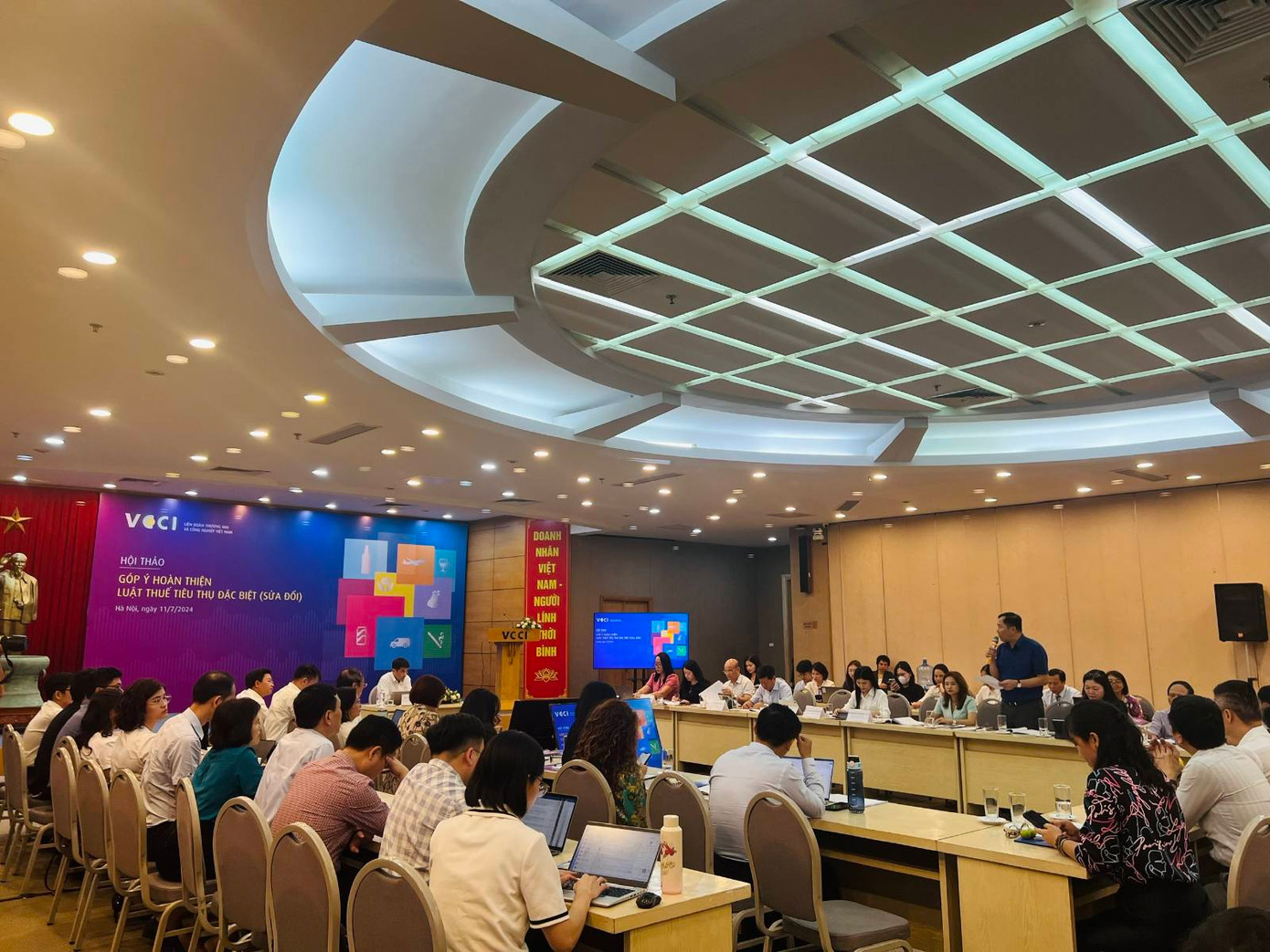 Ông Nguyễn Chí Nhân - Tổng thư ký Hiệp hội Thuốc lá Việt Nam (VTA) chia sẻ tại Hội thảo “Góp ý hoàn thiện Luật Thuế TTĐB (sửa đổi)” vào ngày 11/7/2024.