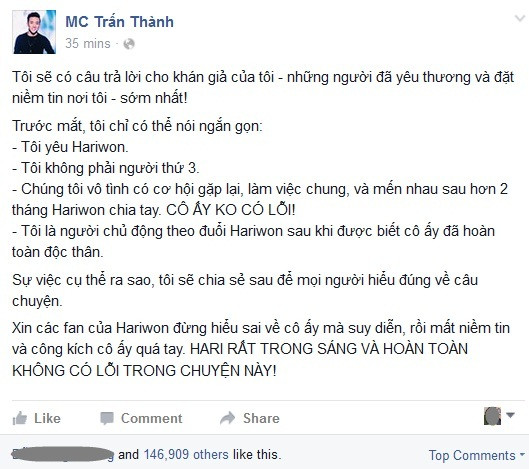 Trấn Thành thừa nhận yêu Hariwon ảnh 4