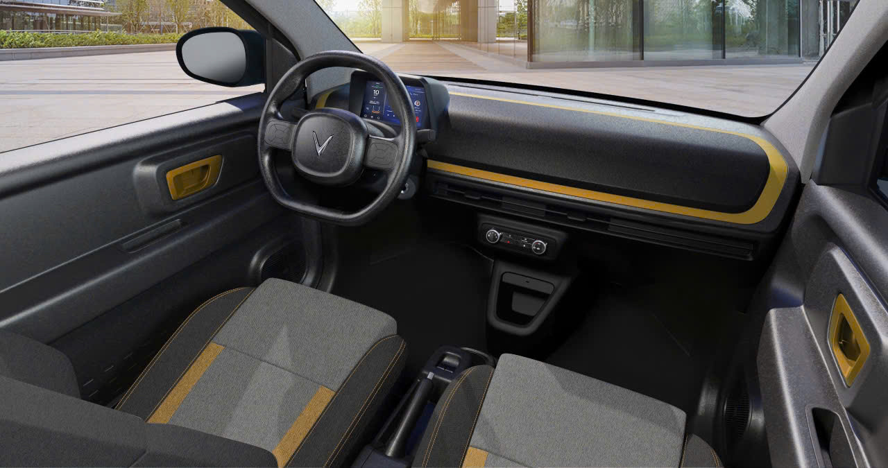 Khoang lái của Minio Green có thiết kế tối giản. Ảnh: VinFast Khoang lái của Minio Green có thiết kế tối giản. Ảnh: VinFast