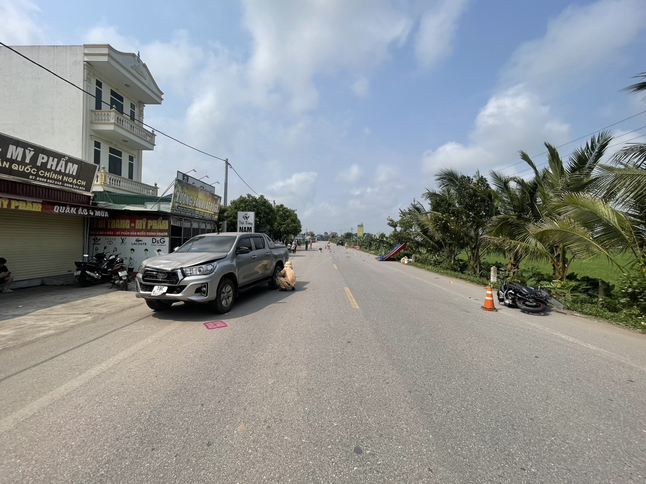 Hiện trường vụ tai nạn giao thông.