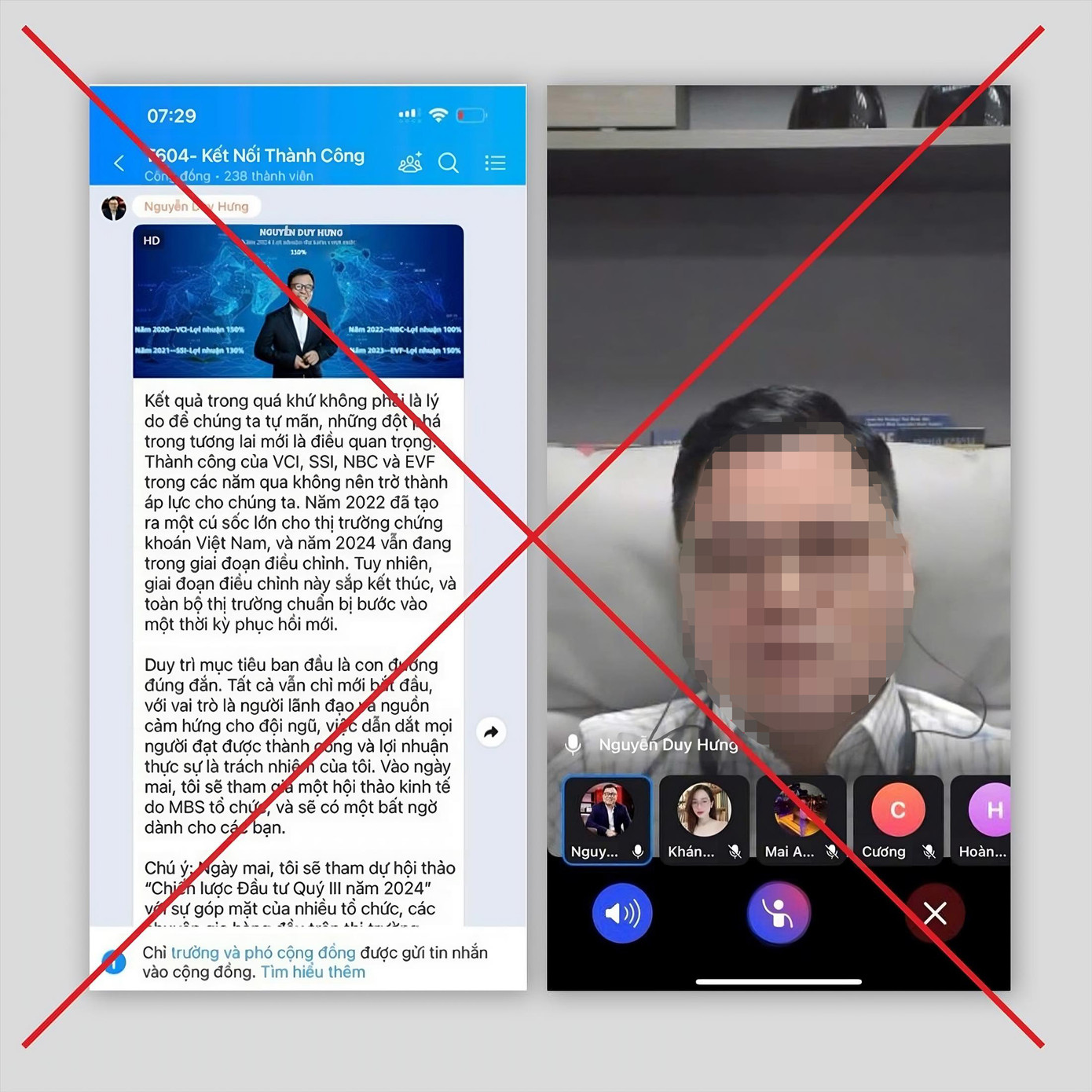 Hình ảnh Chủ tịch Công ty CP Chứng khoán SSI bị giả mạo. Ảnh: SSI