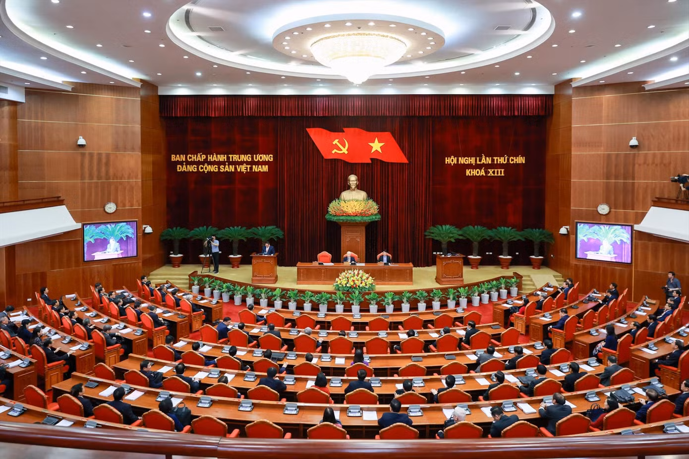 Hội nghị lần thứ 9 Ban Chấp hành Trung ương Đảng khóa XIII. Ảnh: TTXVN