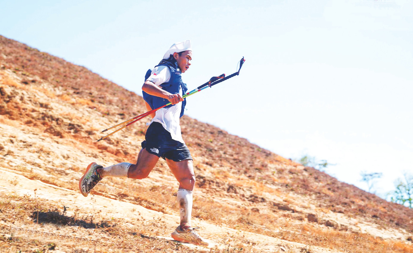 VĐV Đỗ Trọng Nhơn thi đấu ở Tà Năng Trail Challenge 2024