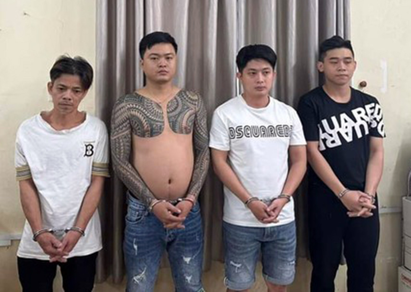 Một số đối tượng xăm trổ đòi nợ thuê bị công an bắt giữ