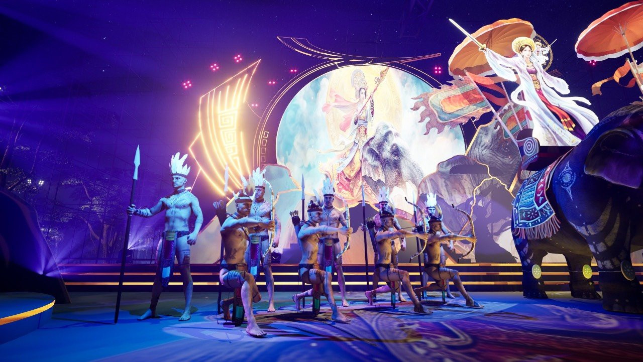 Các hoạt cảnh tái hiện cuộc khởi nghĩa của Hai Bà Trưng được trình diễn bằng công nghệ 3D mapping