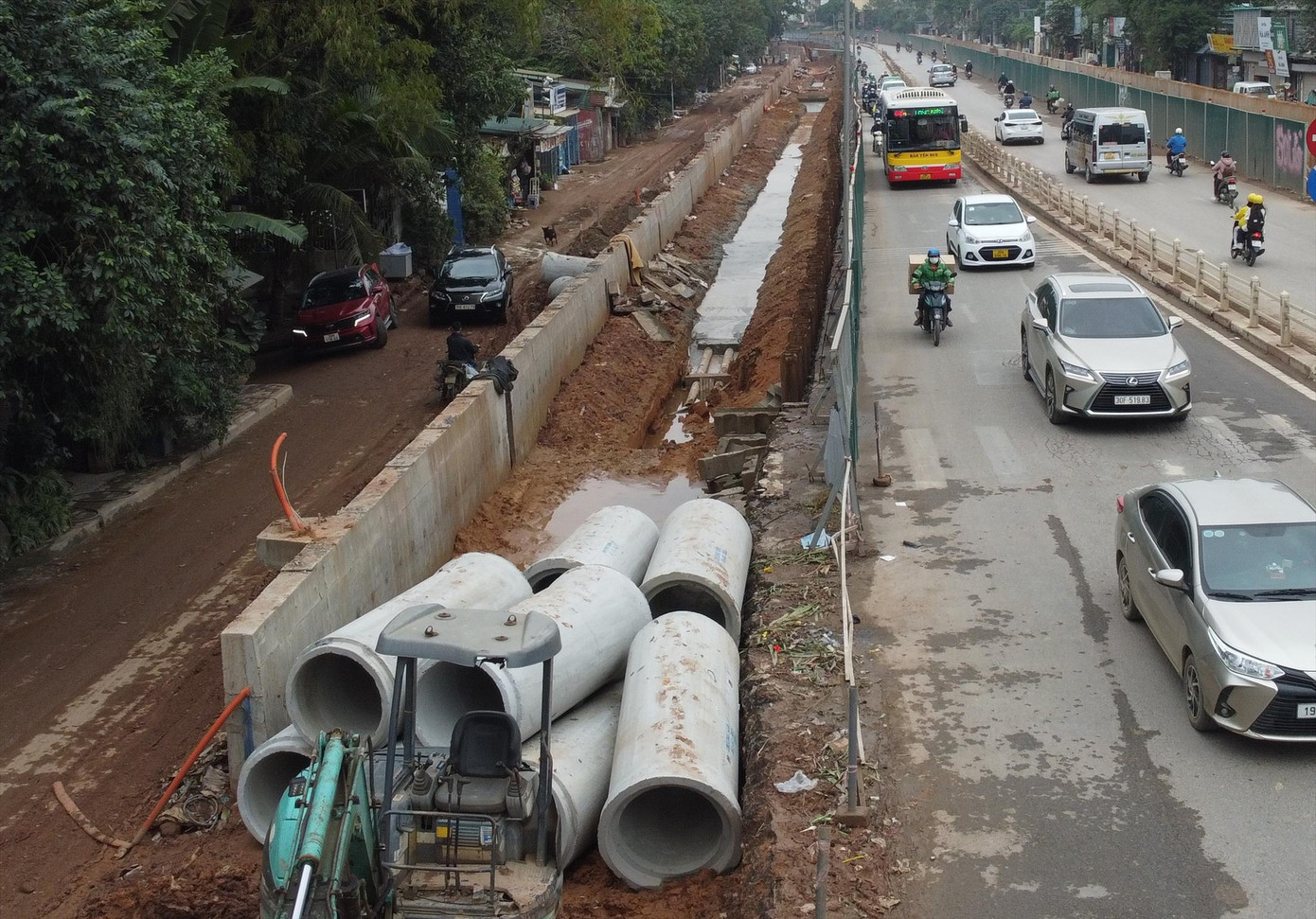 Công trường thi công đường Âu Cơ - Nghi Tàm sẽ dừng thi công trong những ngày Tết Nguyên đán