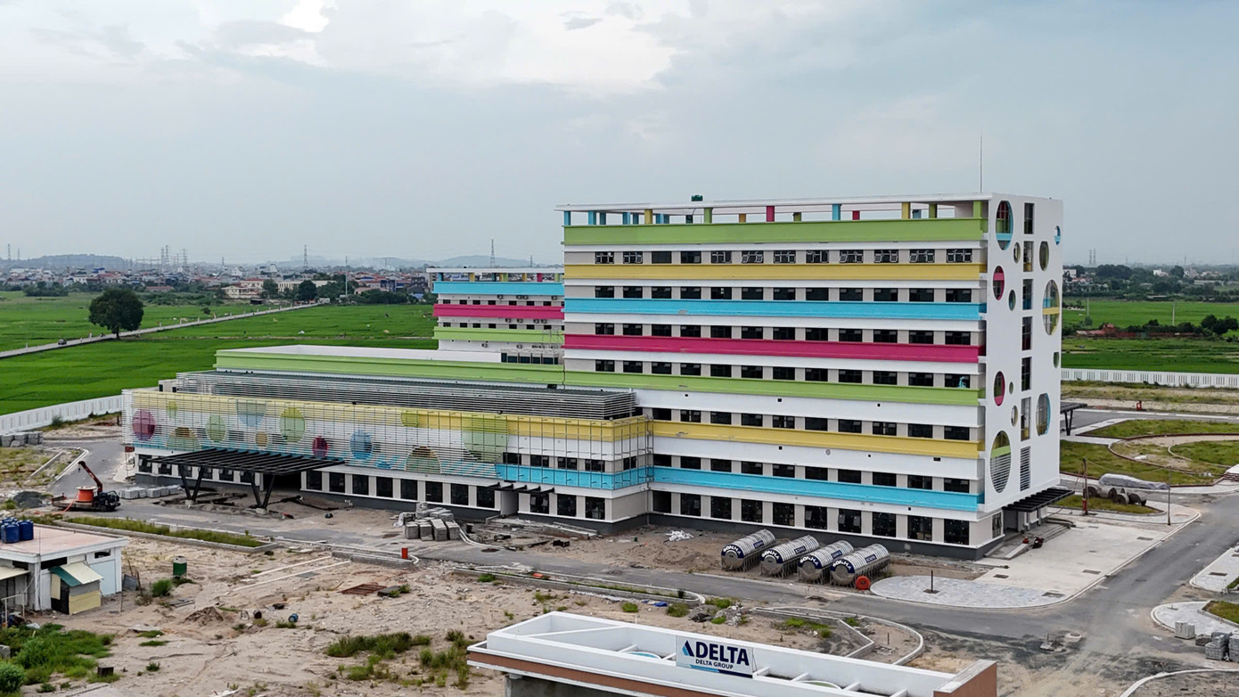 Bệnh viện Nhi Hà Nội góp phần giãn mật độ và giảm số giường bệnh nhi cho các bệnh viện đa khoa trong nội thành. Ảnh: Hoàng Mạnh Thắng