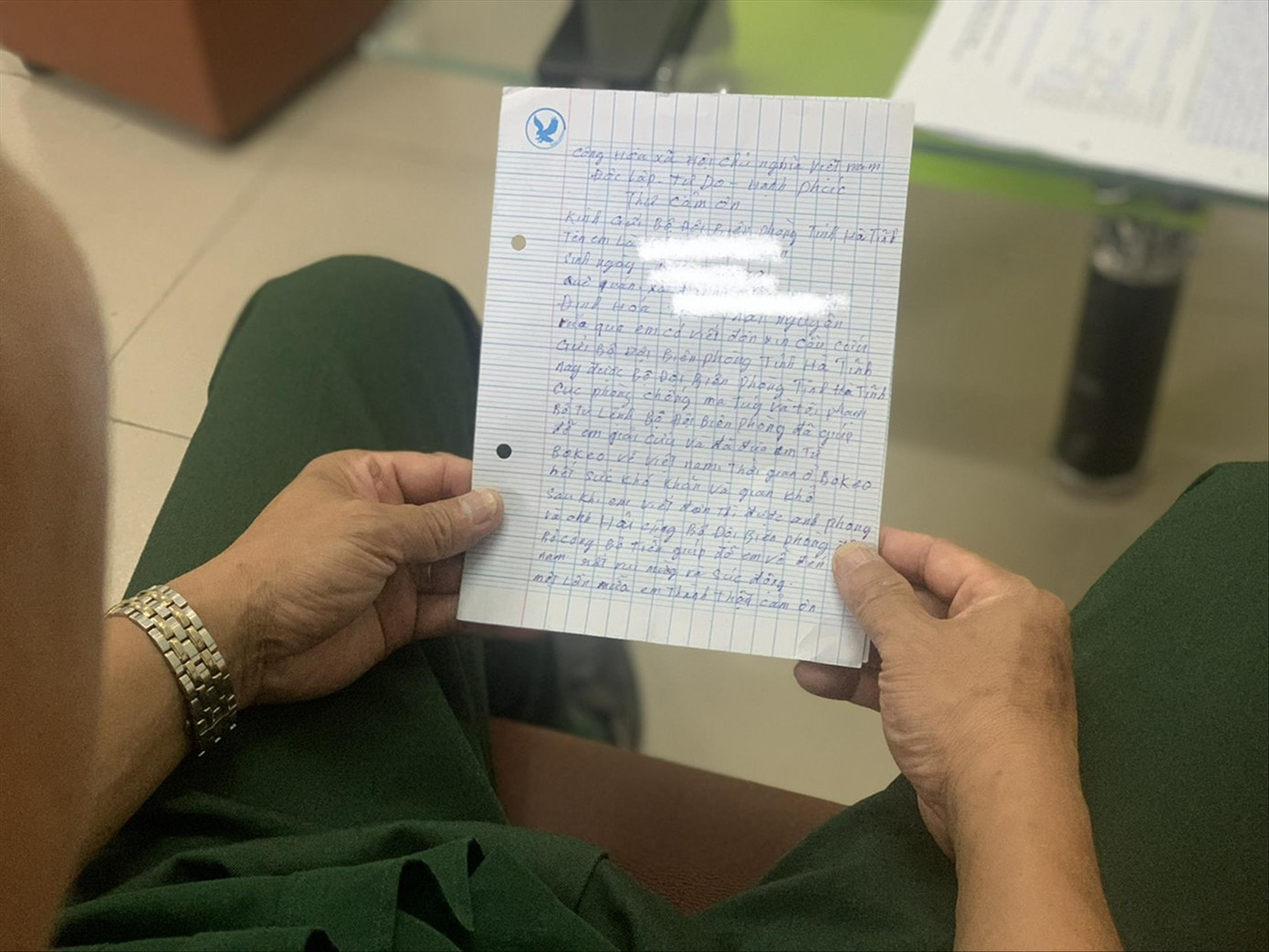 Những lá thư cảm ơn của nạn nhân gửi đến Bộ đội Biên phòng Hà Tĩnh