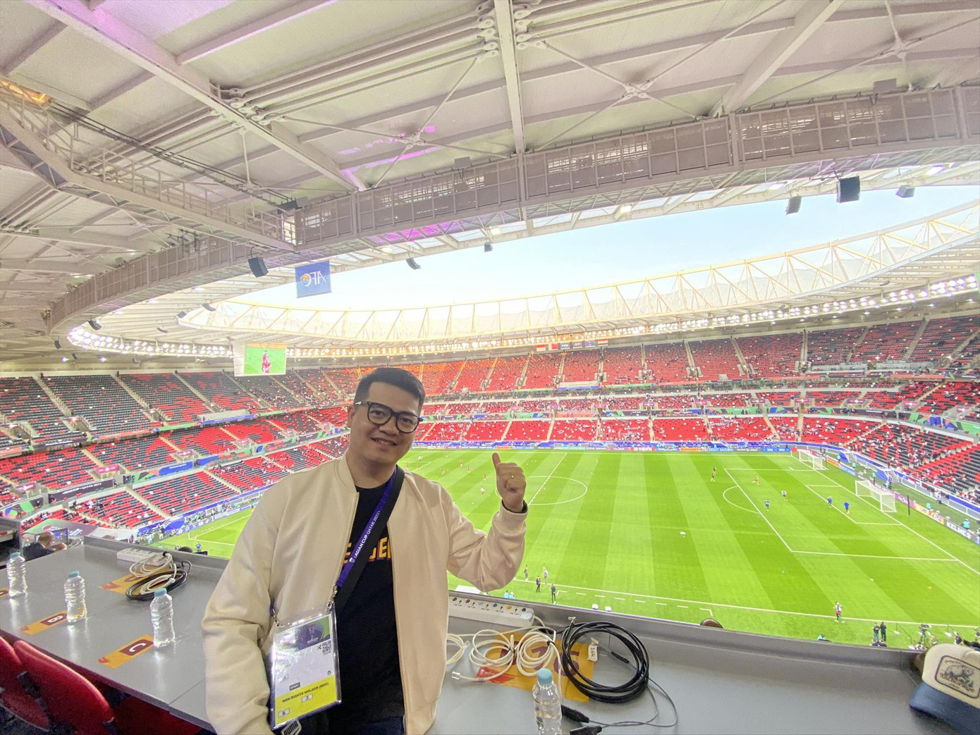 Phóng viên Phúc Nghĩa tại sân Al Thumama, Doha